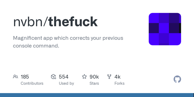 Magnificent app which corrects your previous console command. - nvbn/thefuck