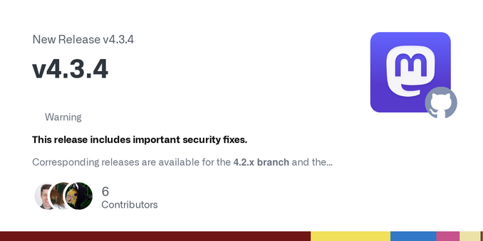 WarningThis release includes important security fixes.
Corresponding releases are available for the 4.2.x branch and the 4.1.x branch.

Changelog
Security

Update dependencies
Change HTML sanitizat...